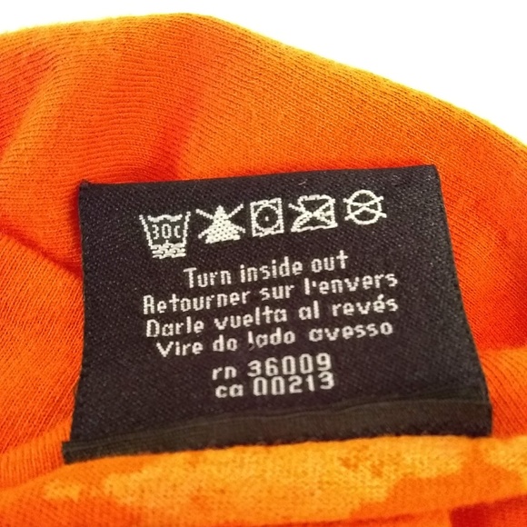 Calvin Klein Womens T-Shirt V-Neck Raw Edge Orange Top Size Small - Picture 6 of 6